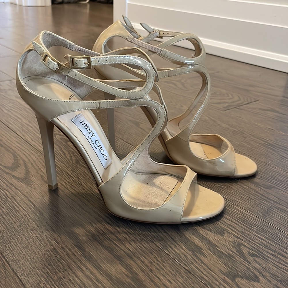 Jimmy Choo heeled sandals in tan leather